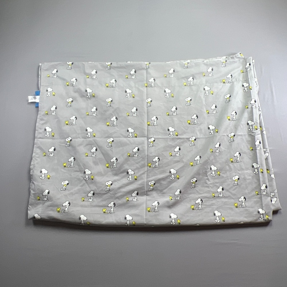 Berkshire Blanket Home Co Peanuts Snoopy Woodstock Flat Sheet Gray (67" X 100")